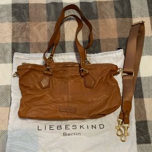 Liebeskind Brown Leather Shoulder Bag with Removable Strap